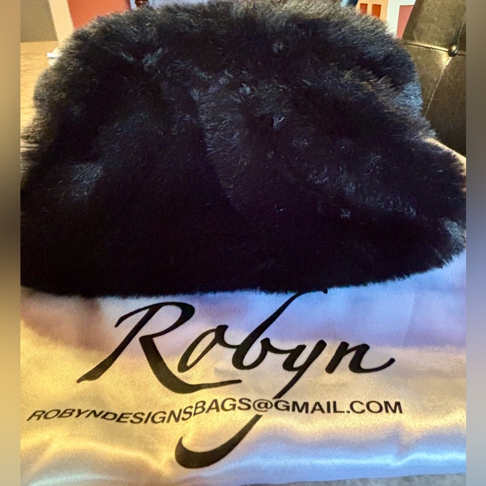Brand New! Black Faux Fur Clutch